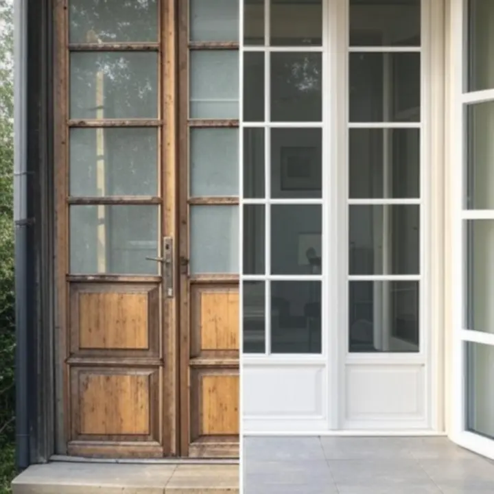 Przed i po wymianie okien i drzwi w domu jednorodzinnym